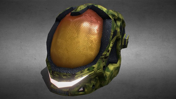 Low poly space marine helmet 3D Model