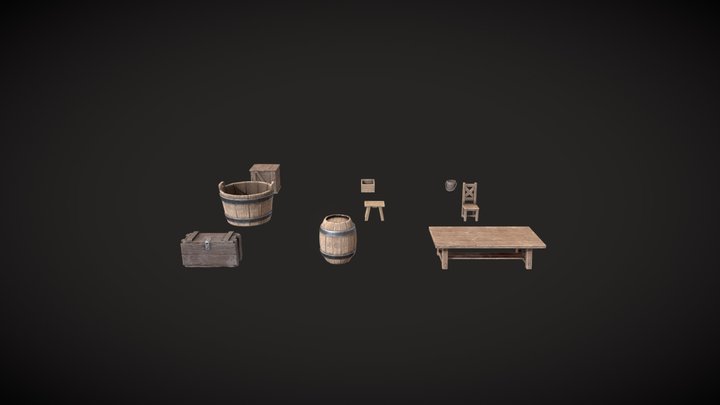 Medieval Furniture 3D Model