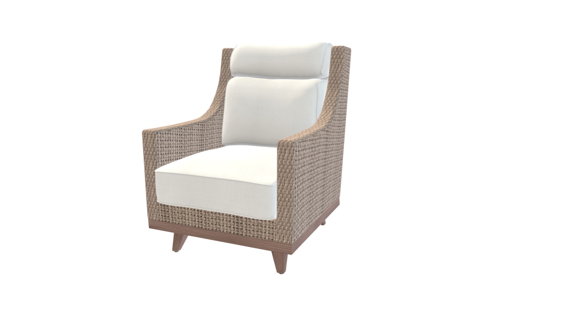 3D model Patio Arm Chair - This is a 3D model of the Patio Arm Chair. The 3D model is about a chair with a cushion.