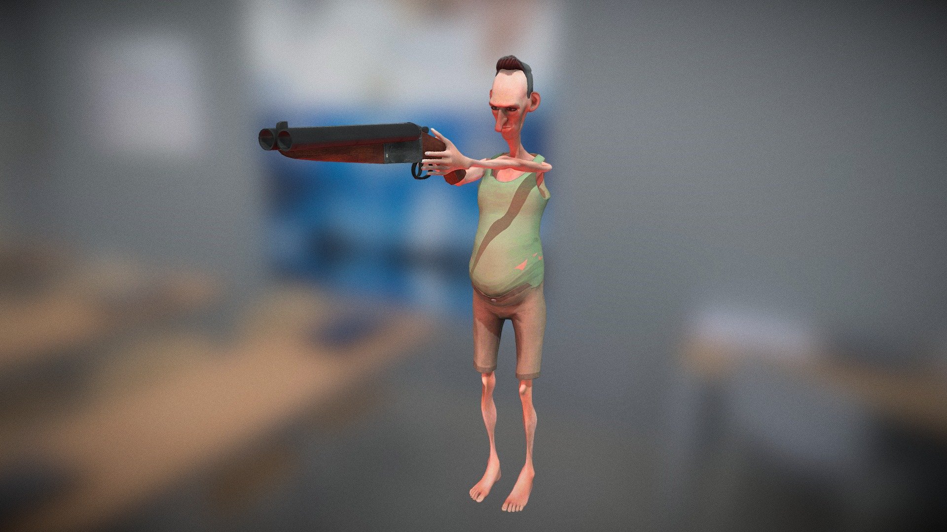 Angry neighbor col fucile - Download Free 3D model by ValePro10 ...