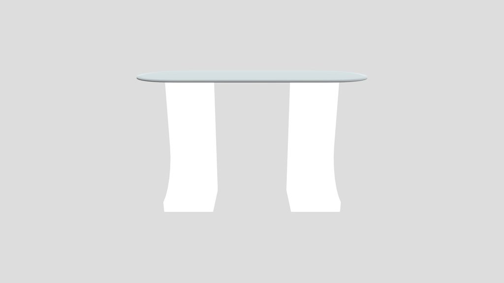 Glass And Travertine Console