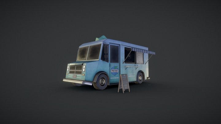 VRChat NYE 2022 - VRCPrefabs Low-Poly Food Truck 3D Model