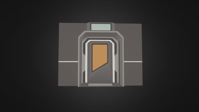 Low poly Big door 3D Model