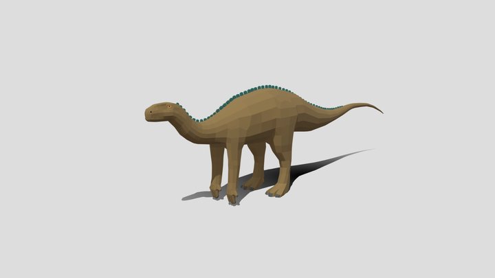 Low Poly Cartoon Tenontosaurus Dinosaur 3D Model