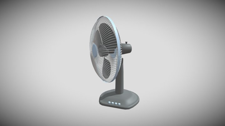 Animated Electric Fan 3D Model