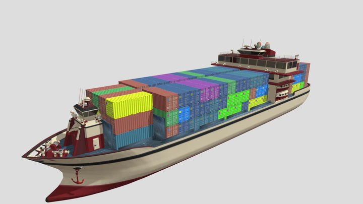 Cargo Ship 02 3D Model