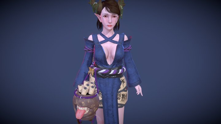 Reinala Aeriu Idle Animation 3D Model