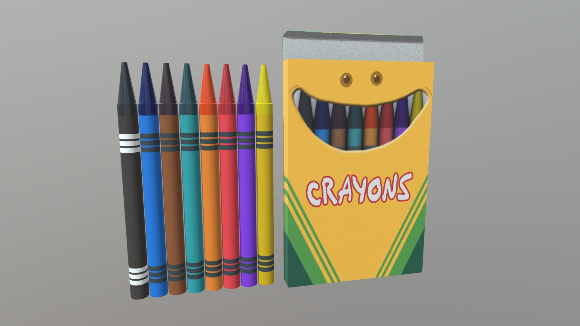 3D model Crayons - This is a 3D model of the Crayons. The 3D model is about a group of colored pencils.