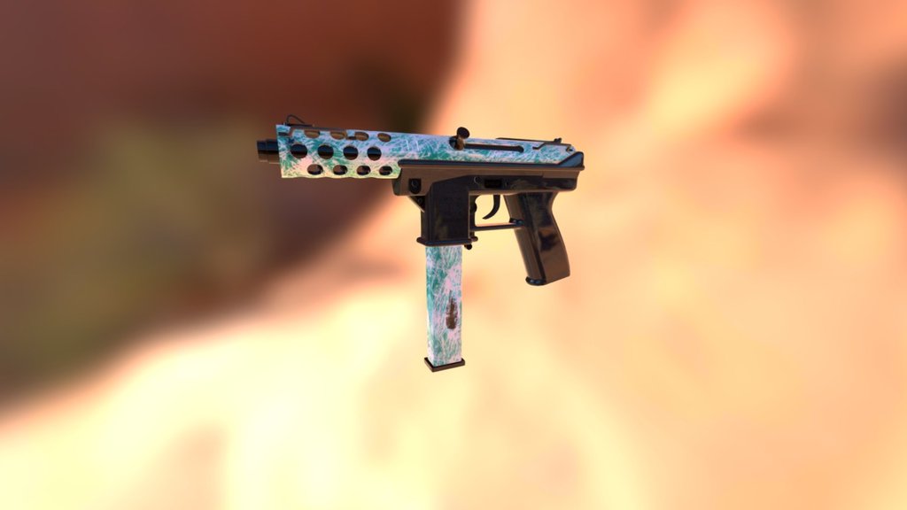 TEC9 Scratched Grass 3D model by succík (succ) [221578c] Sketchfab