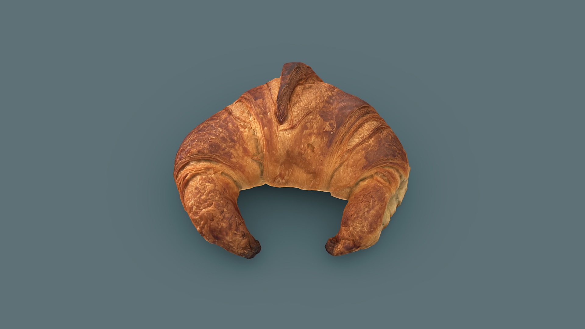 3D model CROISSANT ORDINAIRE - This is a 3D model of the CROISSANT ORDINAIRE. The 3D model is about a brown leaf on a blue background.