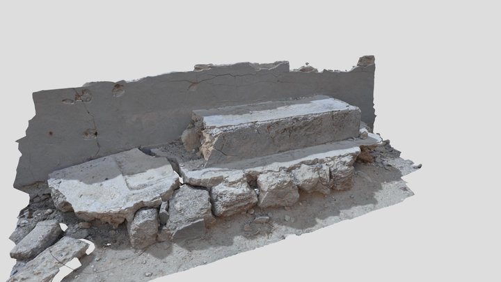Old sand stone stairs photoscan 2 - Doha, Qatar 3D Model