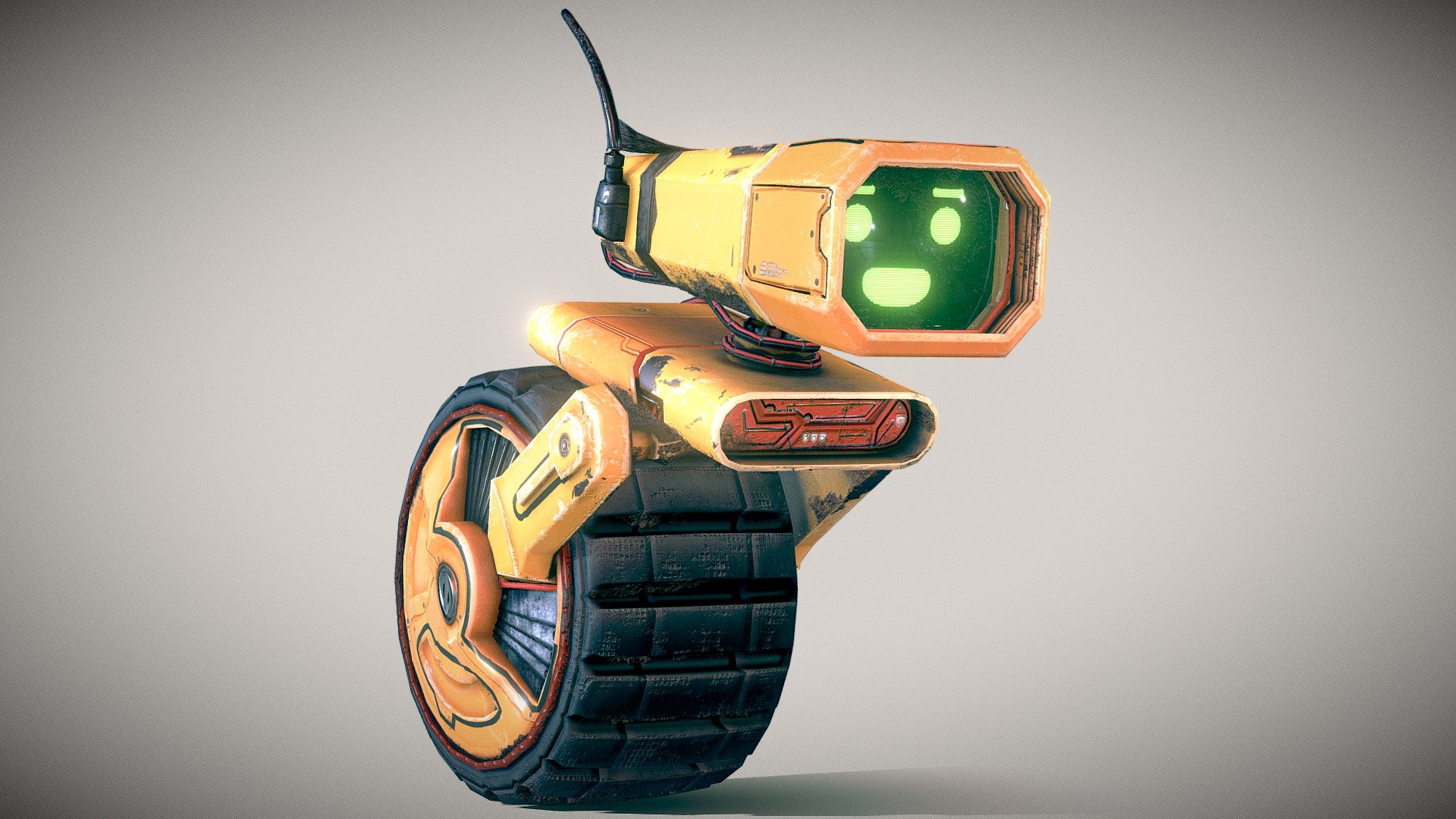 Wheeler - The Orange Rover Bot - Buy Royalty Free 3D model by ...