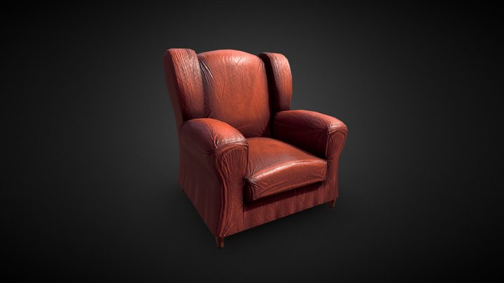 Old Little Armchair 3D Model