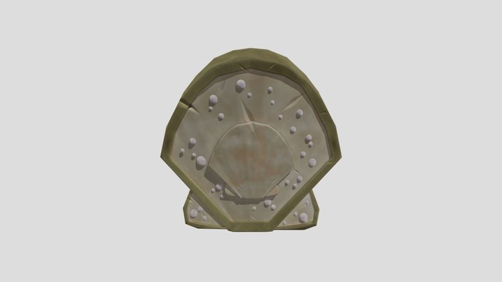 Stylised Shell Shield 3D Model