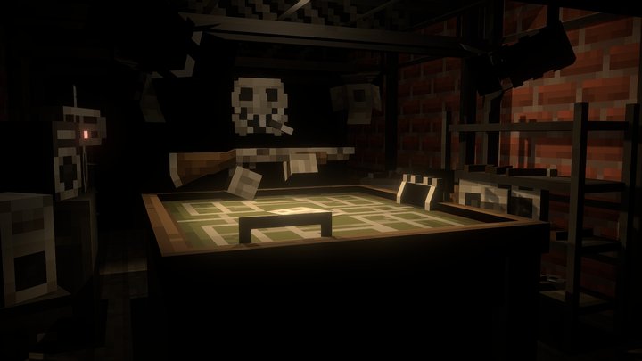 Buckshot Roulette scene [Blockbench] 3D Model