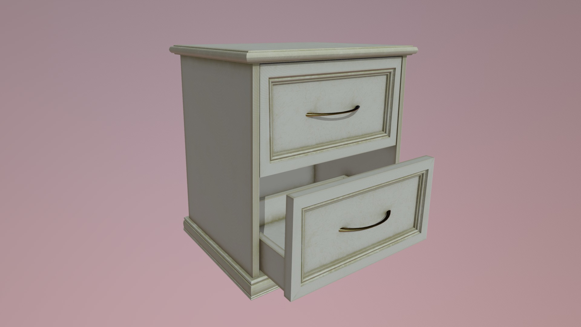 3D model Bedside table - This is a 3D model of the Bedside table. The 3D model is about a couple of white boxes.