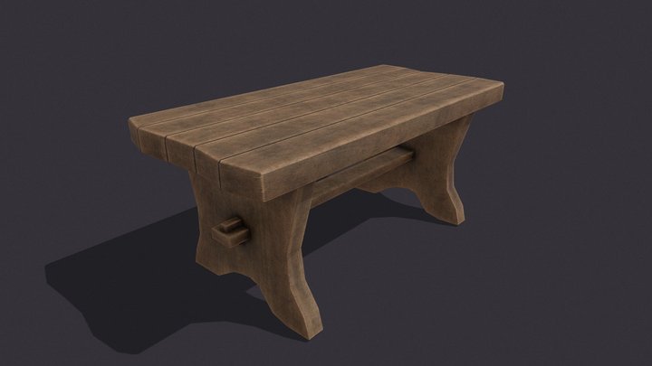 Medieval Bench 3D Model