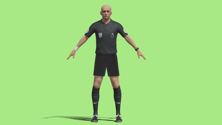 3D Rigged Pierluigi Collina referee 3D Model