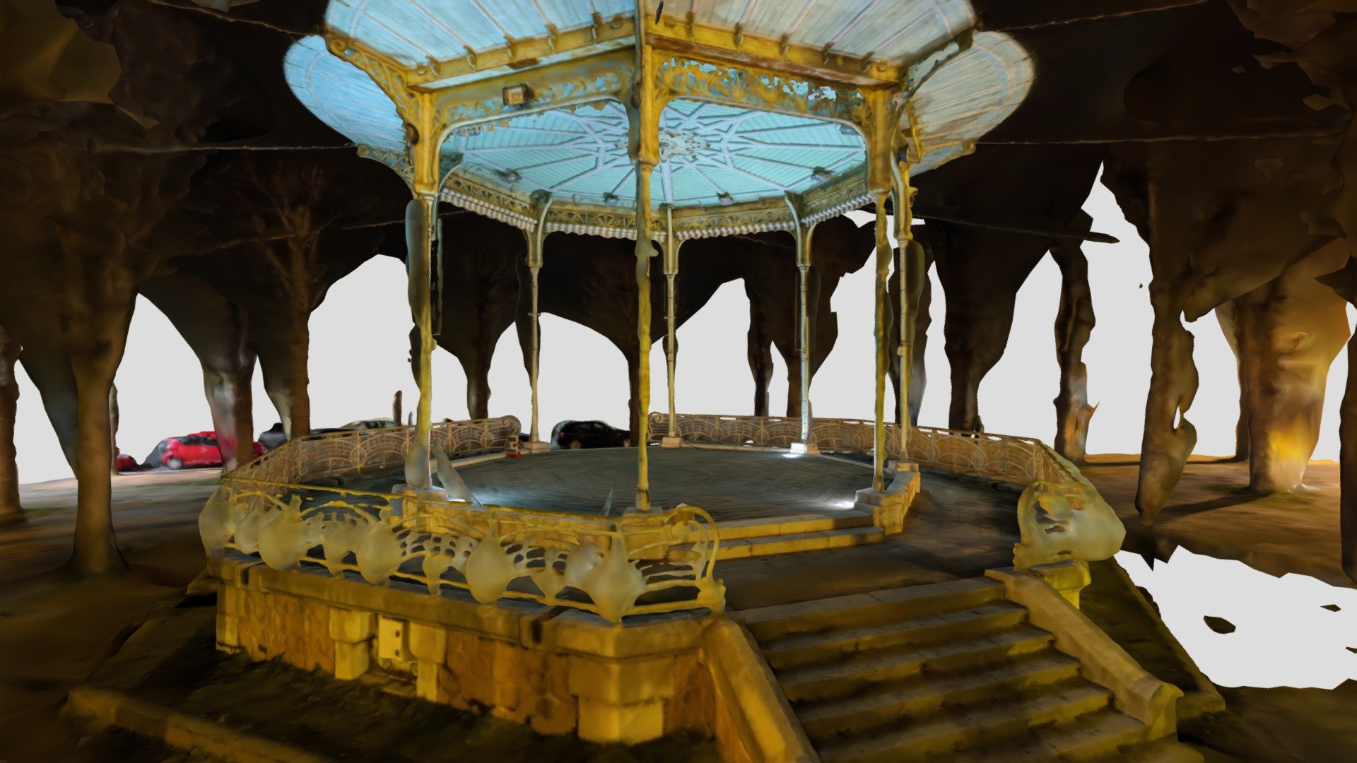 Vichy kiosk night photogrammetry (untextured)