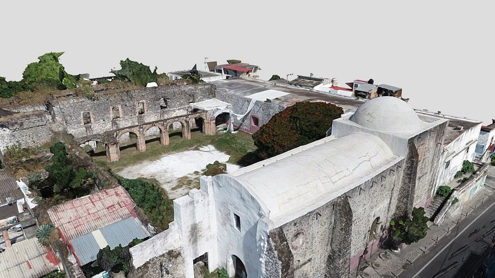 Exhospital de la Santa Cruz Oaxtepec Morelos 3D Model