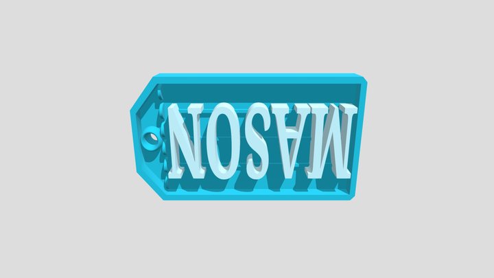 3D Printable Luggage Tag: Mason 3D Model