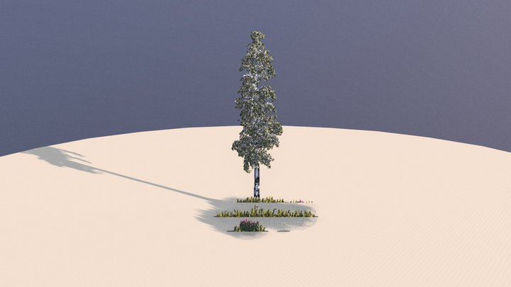 Voxel Birch 3D Model
