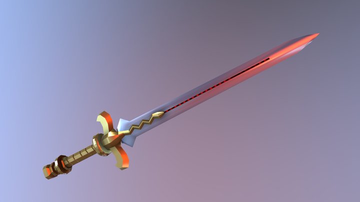 Gold Sword 3D Model