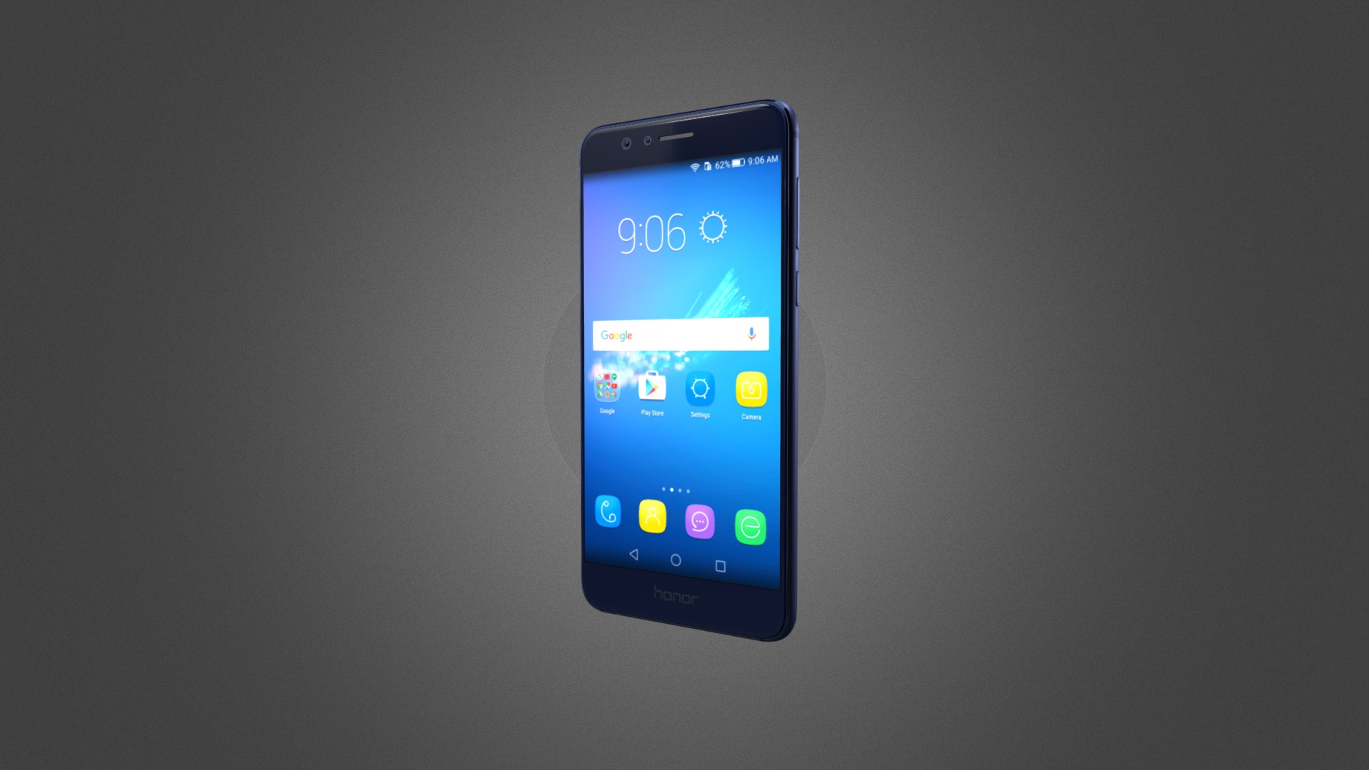 3D model Huawei Honor 8 for Element 3D - This is a 3D model of the Huawei Honor 8 for Element 3D. The 3D model is about a black smartphone with a blue screen.