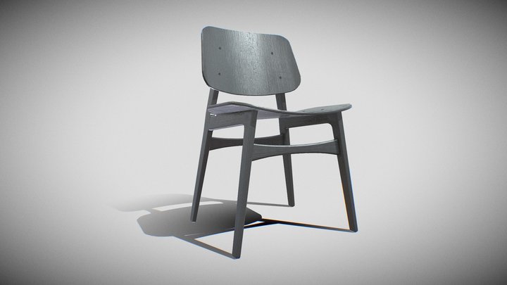 Soborg Chair Black Ash wood 3D Model