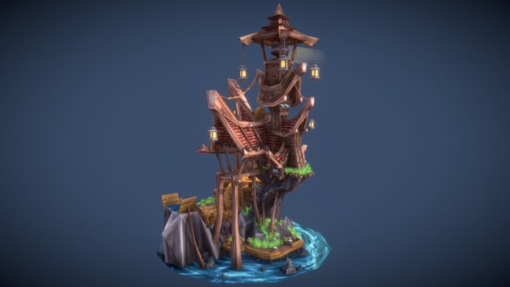 Medieval Lighthouse 3D Model