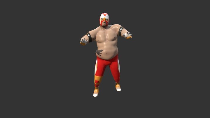 Luchador  El "Toro Dorado" Rodriguez Pose 3D Model