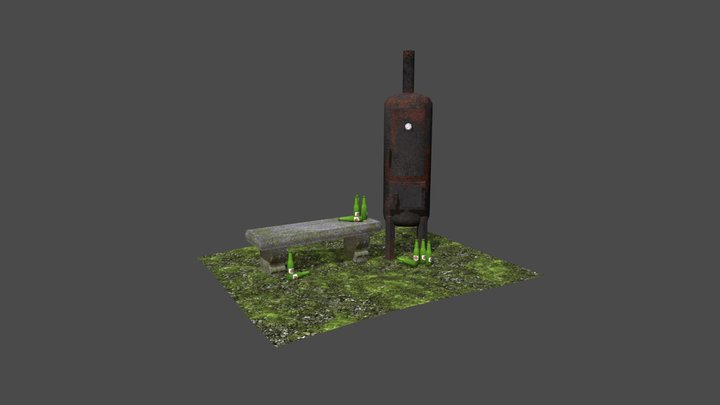 Forest Loner - 3 Simple props 3D Model