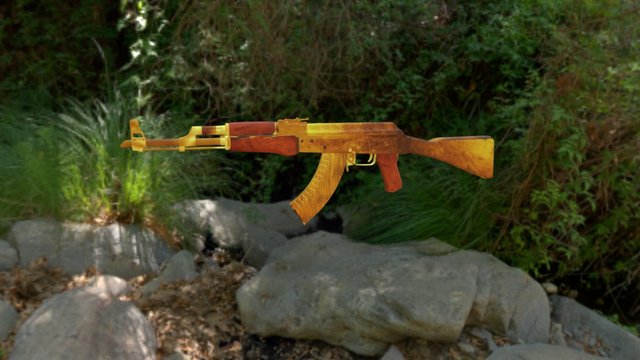 Ak47 Gold Star 3D Model