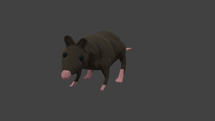 Simple Enemy Rat 3D Model