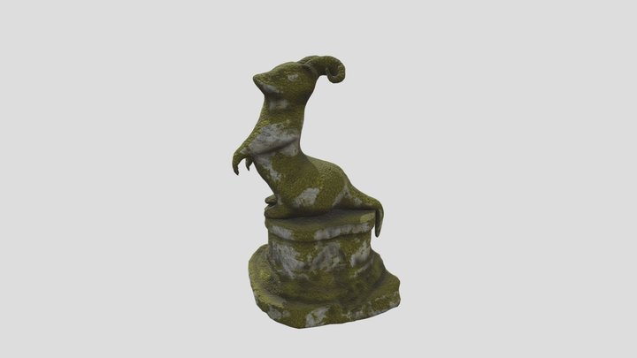 Mossy Horned Ferret Golem 3D Model