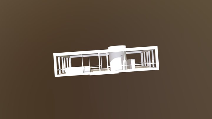 The Glass House With Clear Windows 3D Model