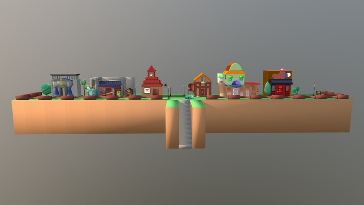 Animal Crossing New leaf (Comercial Zone) 3D Model