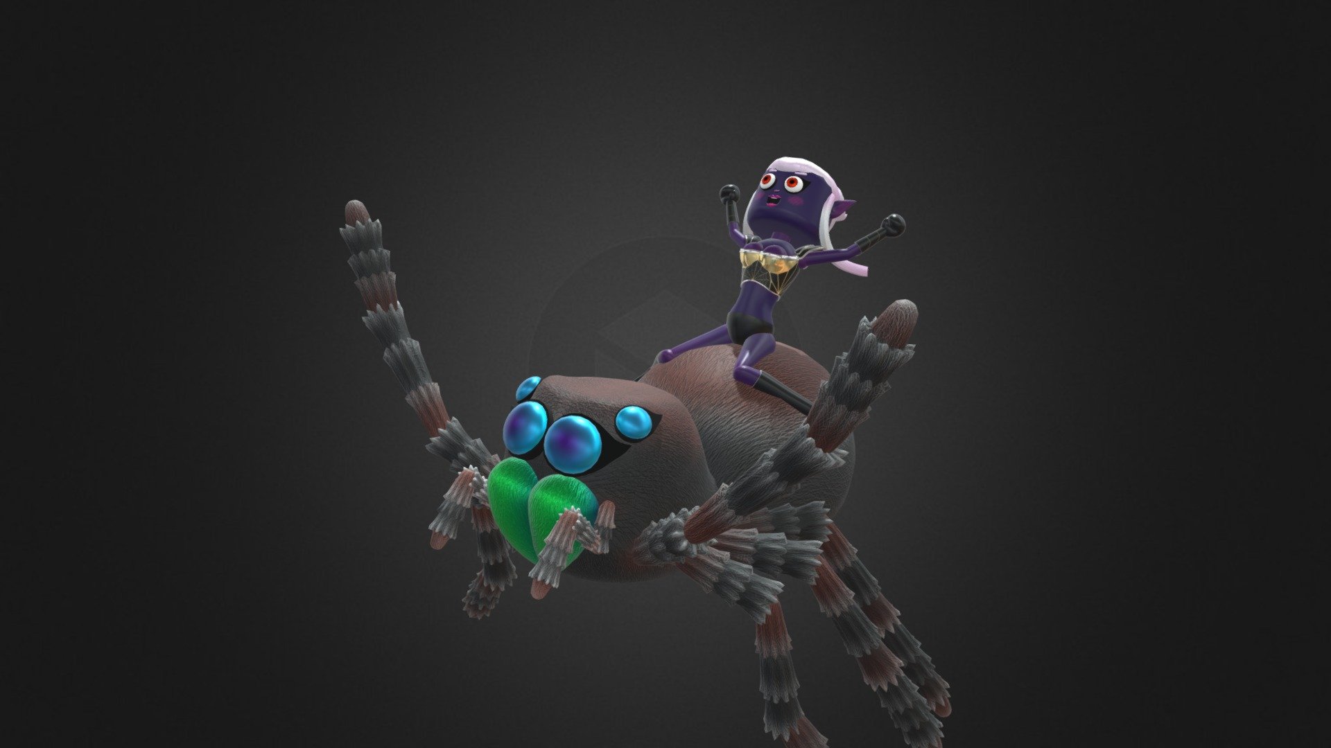 Dark Elf On Jumping Spider - 3D model by reapermediasr [2230b7e ...