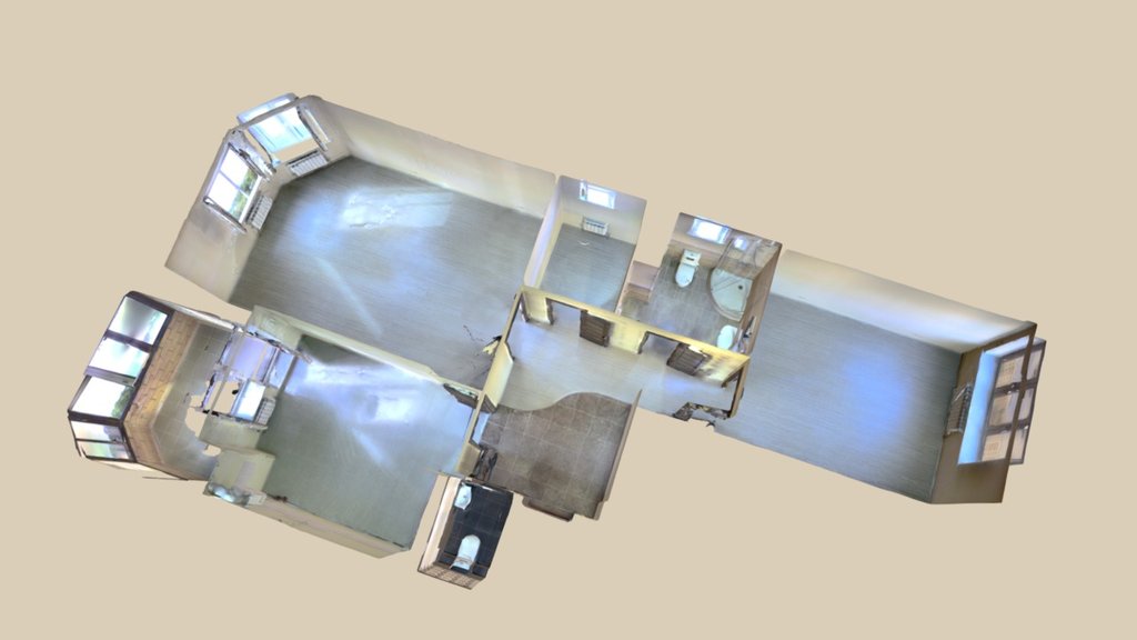 3D планировка 2-х комнатная квартира - 3D model by ivision3D [22314ec ...