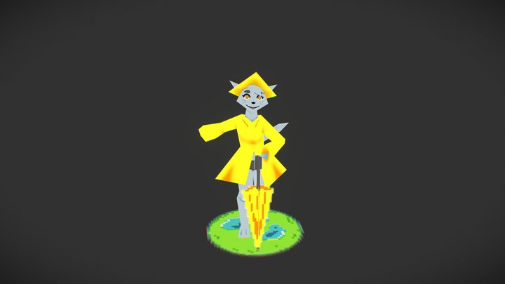 256fes Raincoat Cat 3D Model