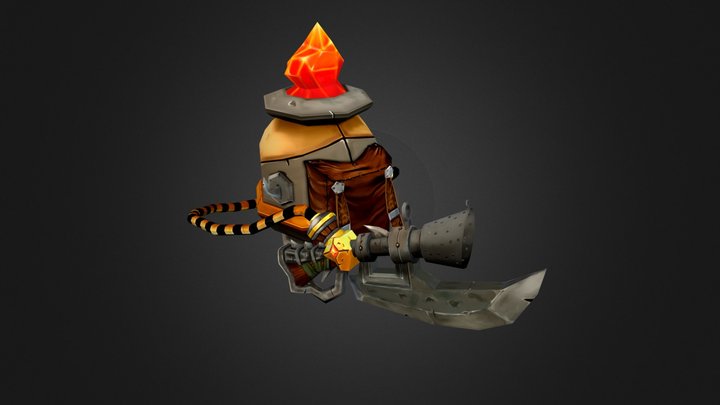 Magic Flamethrower GameArt 3D Model