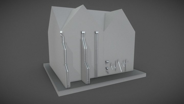Modular Roof Gutter Pipe-Set (WIP-2) 3D Model