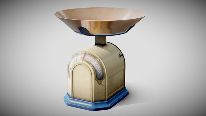 Retro Kitchen Scales 6 color vintage used weight 3D Model