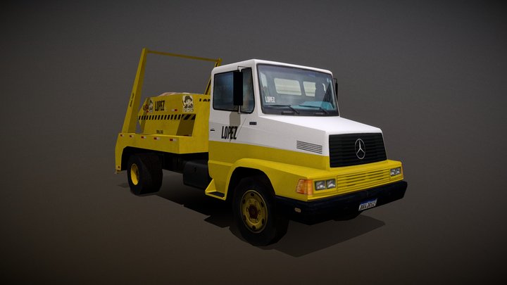 Skip truck - Caminhão entulho Mercedes Benz 1214 3D Model
