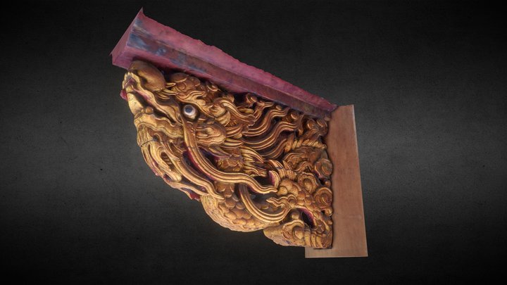 Đầu dư chạm rồng 3D Model