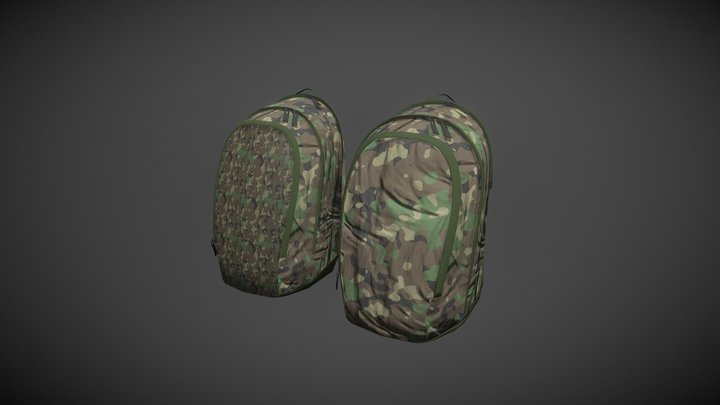 camouflage bag 3D Model