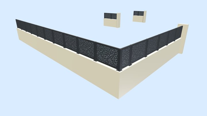 assemblage complet separatifs toles - cap medite 3D Model