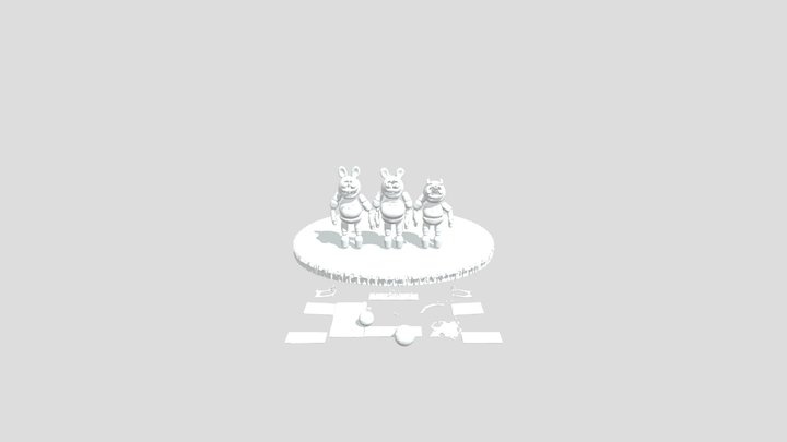 Animatronic Trio on Stage 3D Model