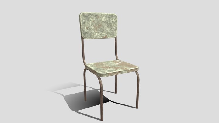 Post apocalyptic ruined chair style 3 – Free 3D Model STL
