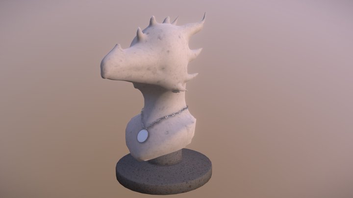 Marble Dragon Statue 3D Model